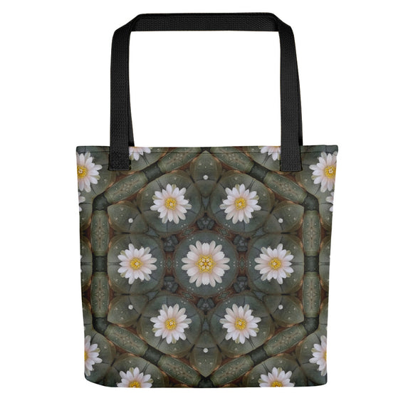 Psychedelic Peyote Flower Plant Cactus Art Tote bag